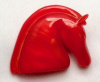 BP91 red pearlized bakelite horse head pin